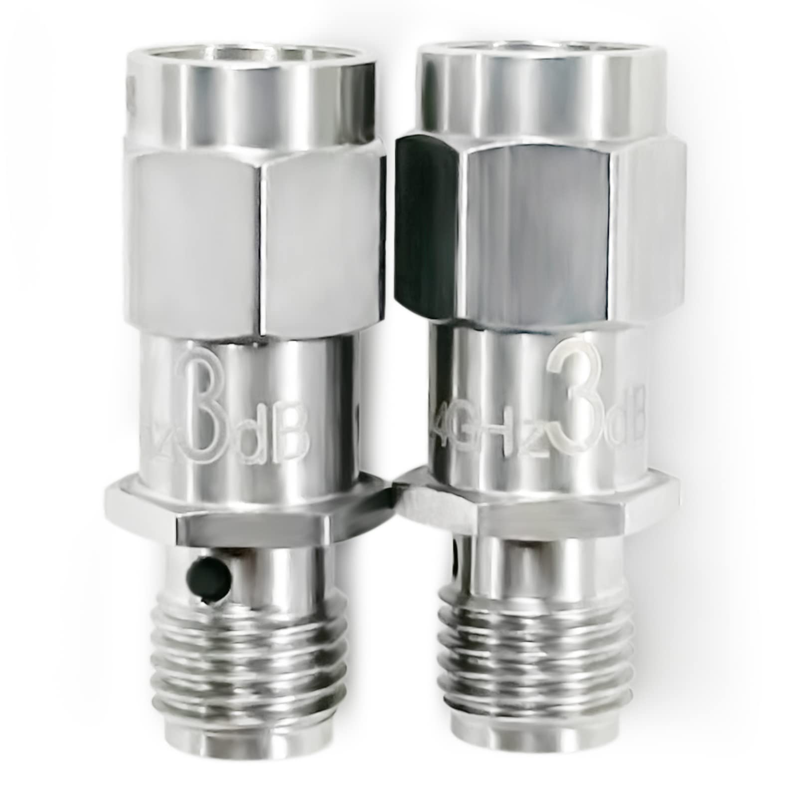 2PCS RF Koaxial-Dämpfungsgerät, 12.4GHz 3dB 2W 50Ohm SMA Stecker auf SMA Buchse Fester Dämpfungsregler