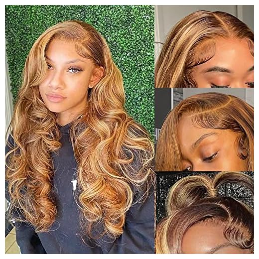 Highlight Ombre Lace Front Wigs Human Hair Pre Plucked with Baby Hair 13x4 Body Wave Frontal Wigs Human Hair 150% Density 4/27 Colored Honey Blonde Lace Front Wig Human Hair for Black Women 22 Inch