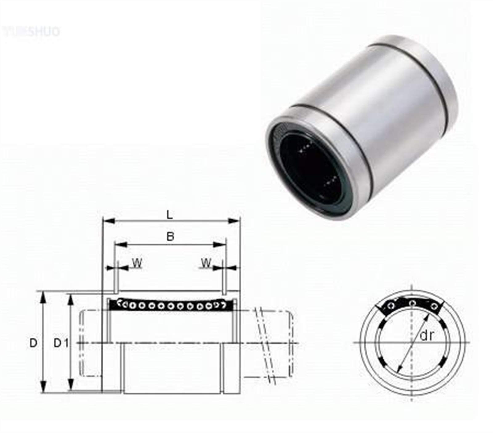 Genérico aspectos 10 PCS / LM3UU LM6UU LM8UU LM10UU LM12UU LM16UU Rodamiento Lineal de 8 mm Rodamiento Lineal de Rodadura de Varilla Piezas de Eje Lineal (Guide Length : LM8LUU)