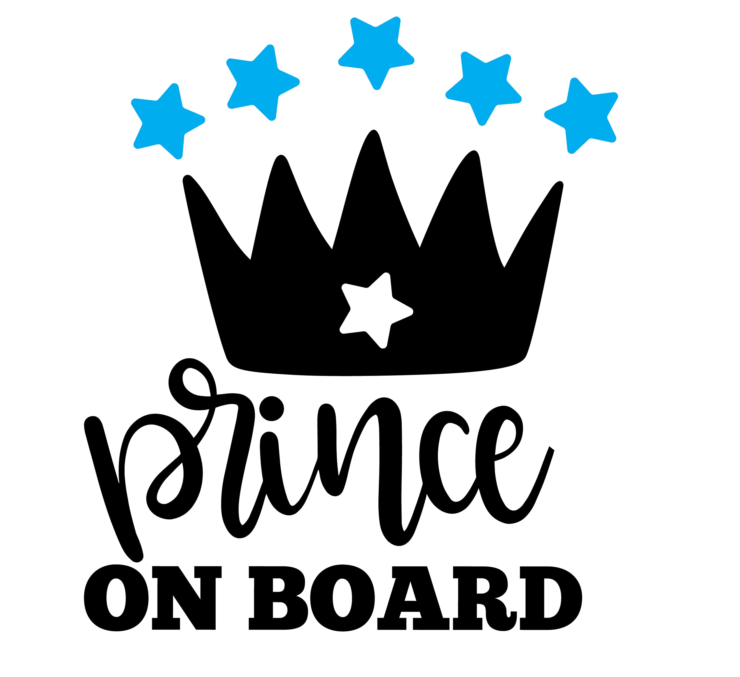 Prince on Board Car Sticker – Waterproof Vinyl Baby Boy Safety Decal