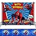 BESTZY Toile de Fond pour Photographie de Spiderman Nappe de Spiderman Décoration de Table de Gâteau pour Enfants Anniversaires,Accessoires de Photomaton,Fêtes Prénatales