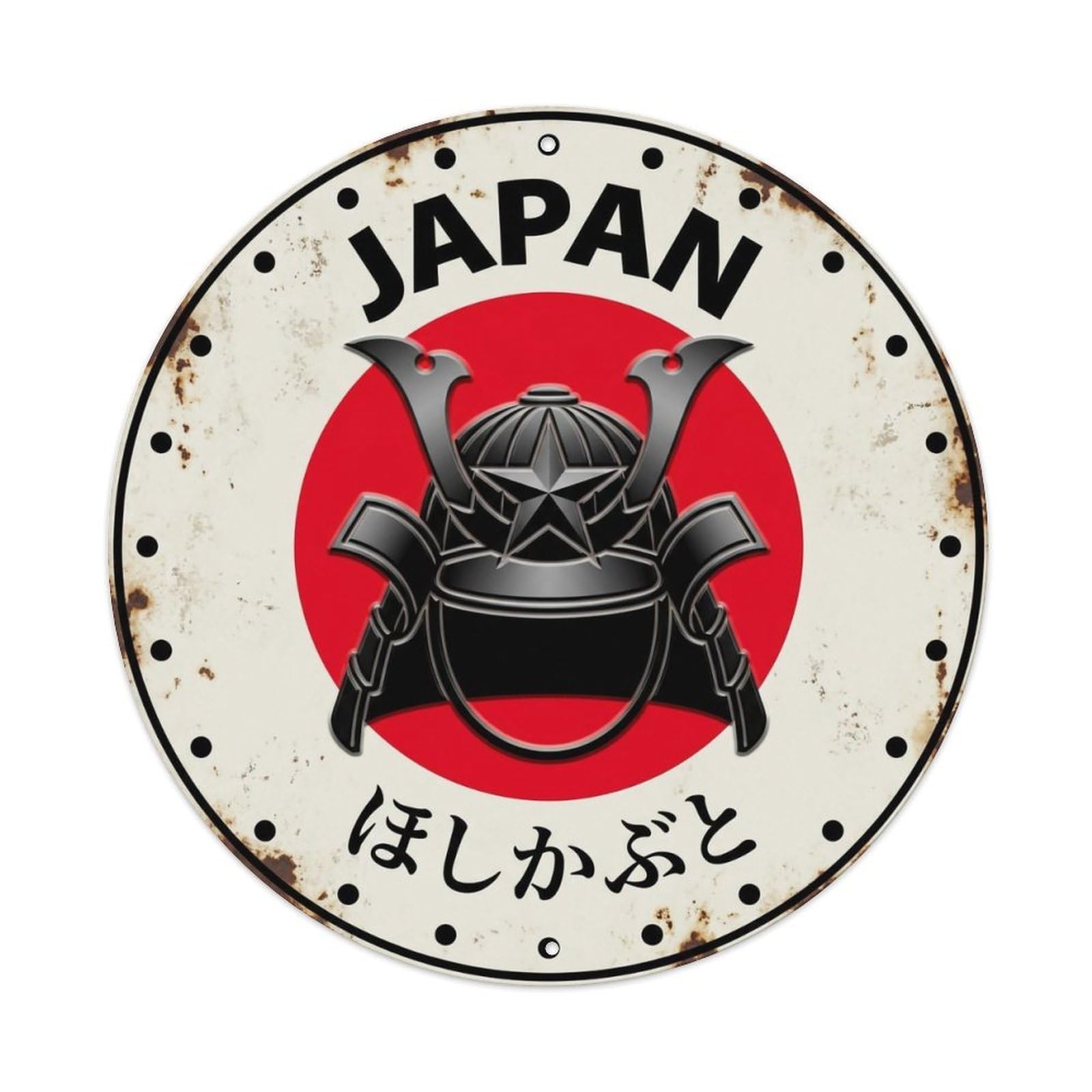 Star Helmet Japan Warrior Armor Historic Metal Tin Sign