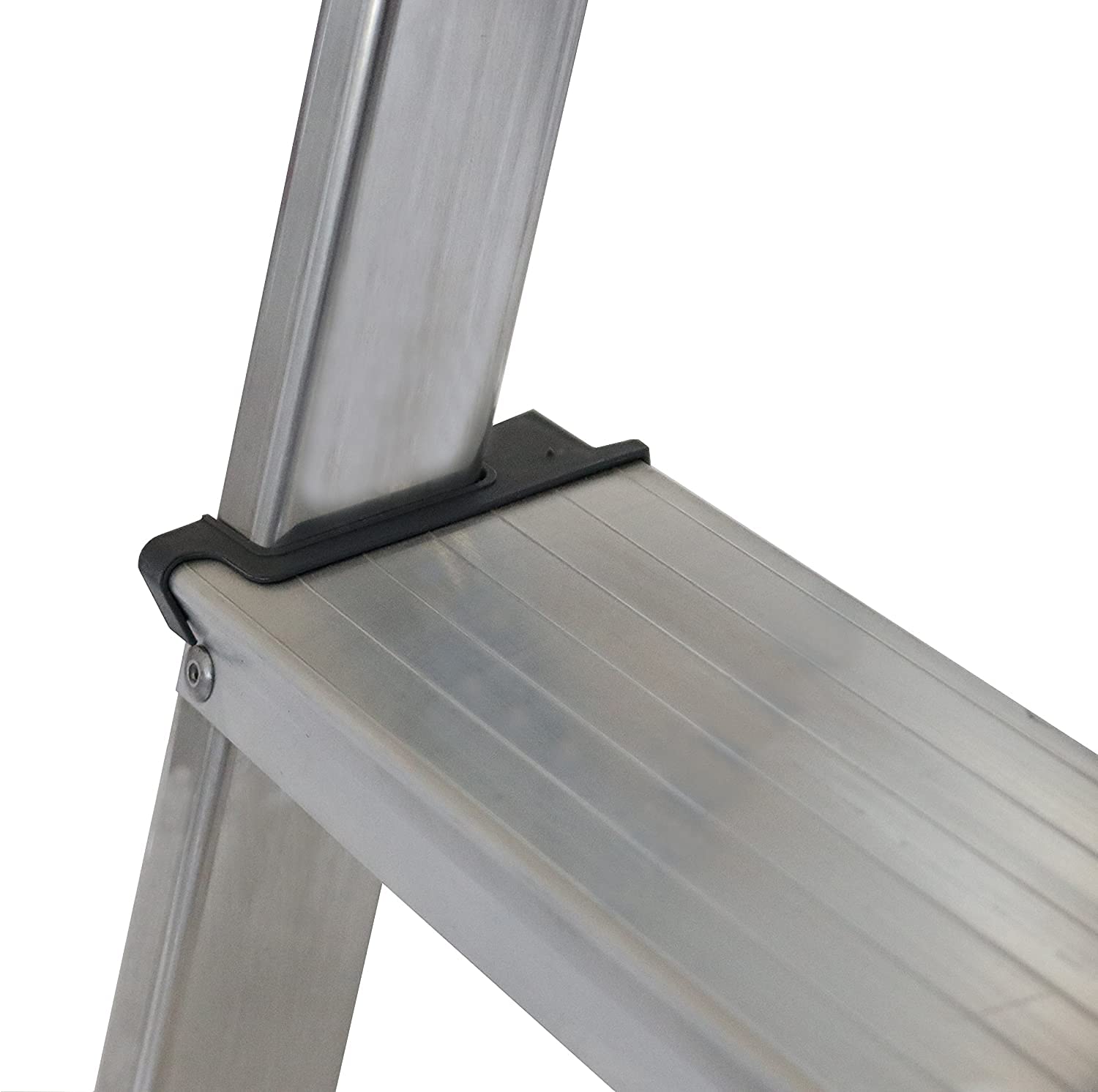Taburete Plegable Escalera Aluminio 3 peldaños de Tijera Super Resistente hasta 150Kg Acero y alumino Antideslizante Altura de Trabajo hasta 245cm (3 Peldaños)