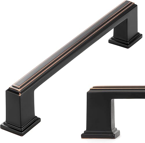 Miniatura 11 de KOOFIZO - Paquete de 10 tiradores de gabinete de cocina de latón antiguo de 3-3/4 pulgadas, manijas vintage de gabinete de latón, herrajes