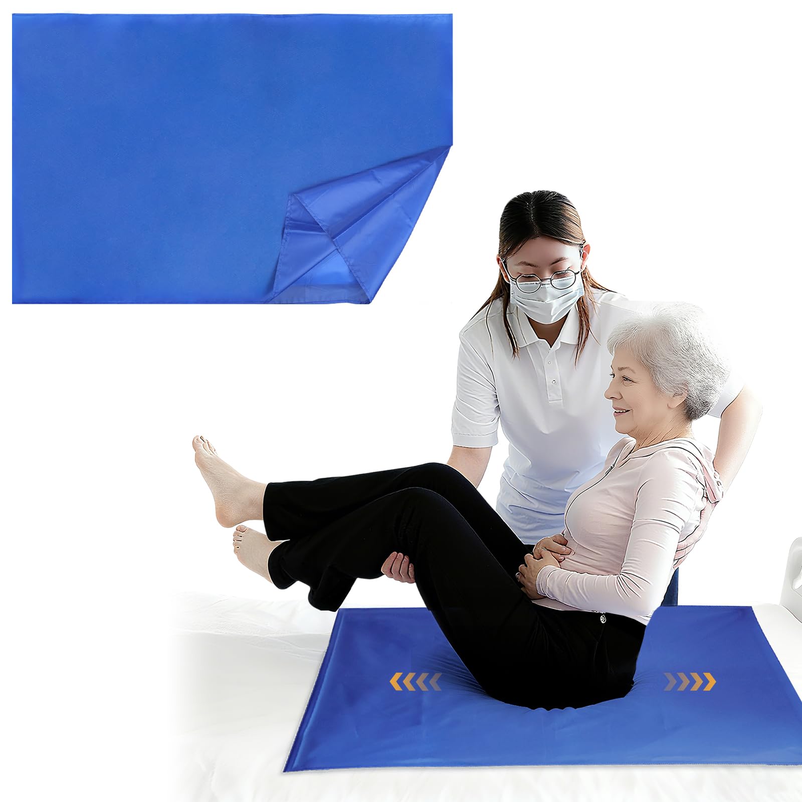 Tabla de transferencia para grúas de pacientes Sábana deslizante, colchón de posicionamiento tubular, ayuda para transferir ropa de cama, Paquete de 2, talla M.