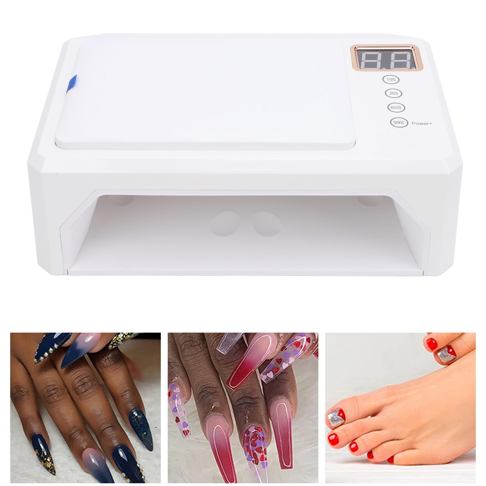 Lámpara de Uñas de 288 W con Almohada de Mano, Secador de Uñas UV de Curado Rápido para Nails Tech Salon, Reposabrazos, 4 Configuraciones de Temporizador, Luces LED de Larga