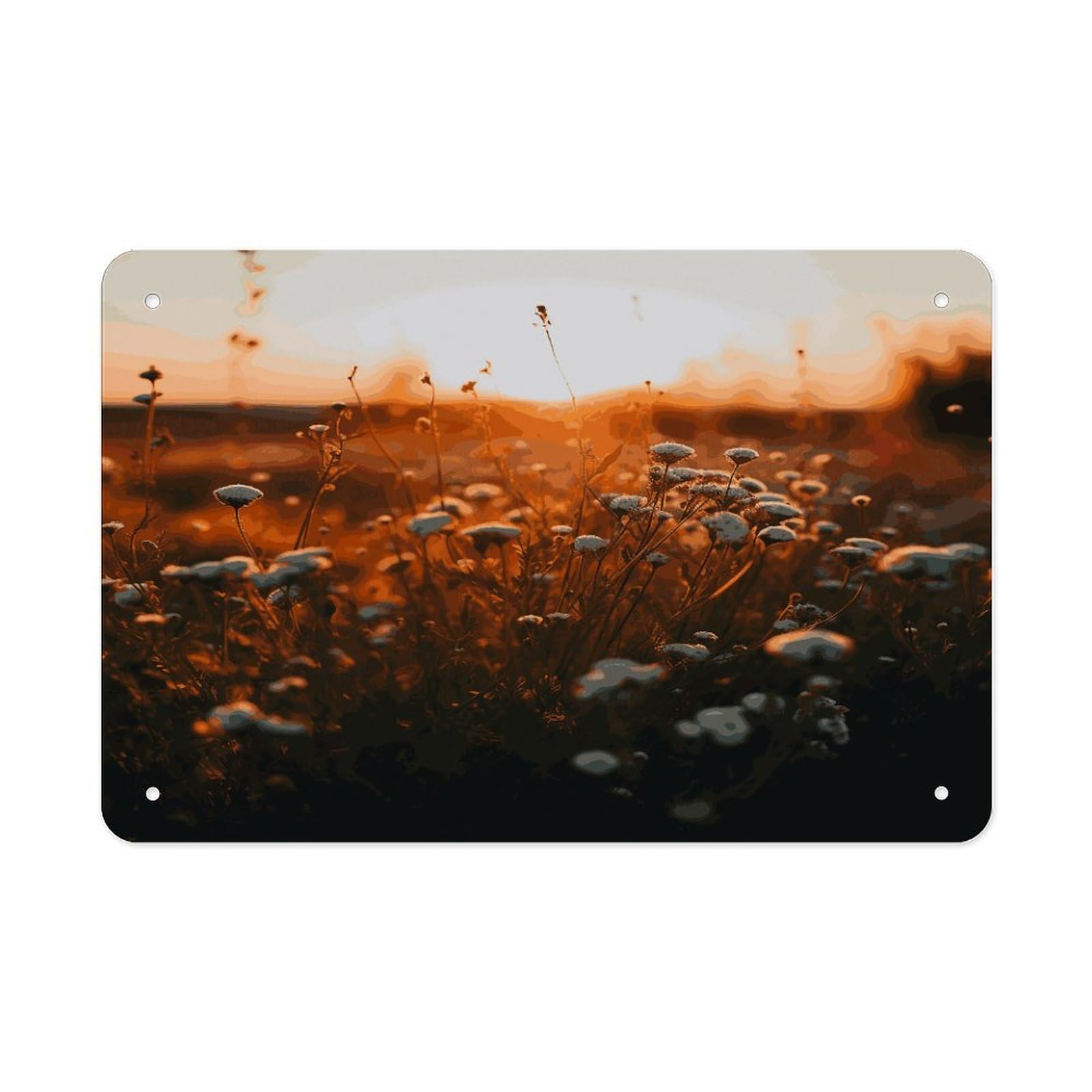 Fodpand Style Flowers In The Sunset Wall Art Metal Signs Tin Sign
