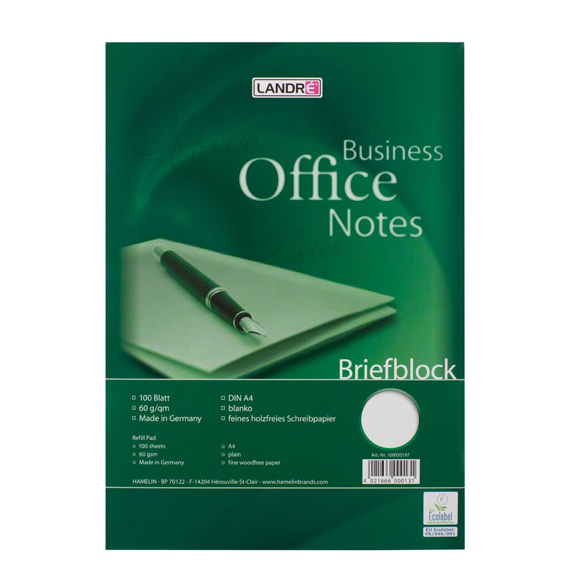 Landre Papier A4 80 g/m² Lot de 5 blocs de 100 feuilles