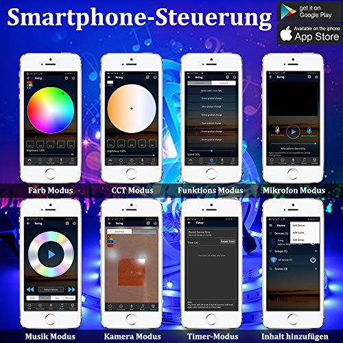 GEYUEYA 5050SMD - Striscia LED WiFi RGB, a