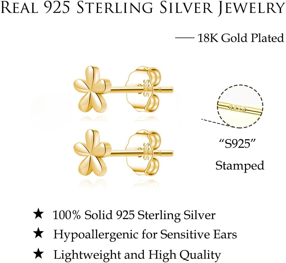 Reffeer Solid 925 Sterling Silver Daisy Stud Earrings Flower for Women Teen Girls Tiny Flower Stud Earrings Spring - Image 7