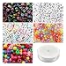 TOAOB 1200pcs Beads Kit Letter Beads Large Hole Acrylic Alphabet Beads in 4 Styles and Multicolor Seed Beads with Elastic String for Name Bracelet Necklace Key Chains Craft Jewelry Making