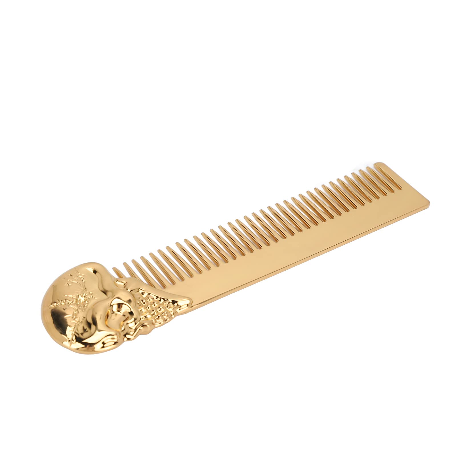 Taschen-Bartkamm, 14,7 cm, Totenkopf-Muster, Haarkamm für Herren, glattes Öl, Haarstyling, Reisekamm für Haarbart, Heimsalon