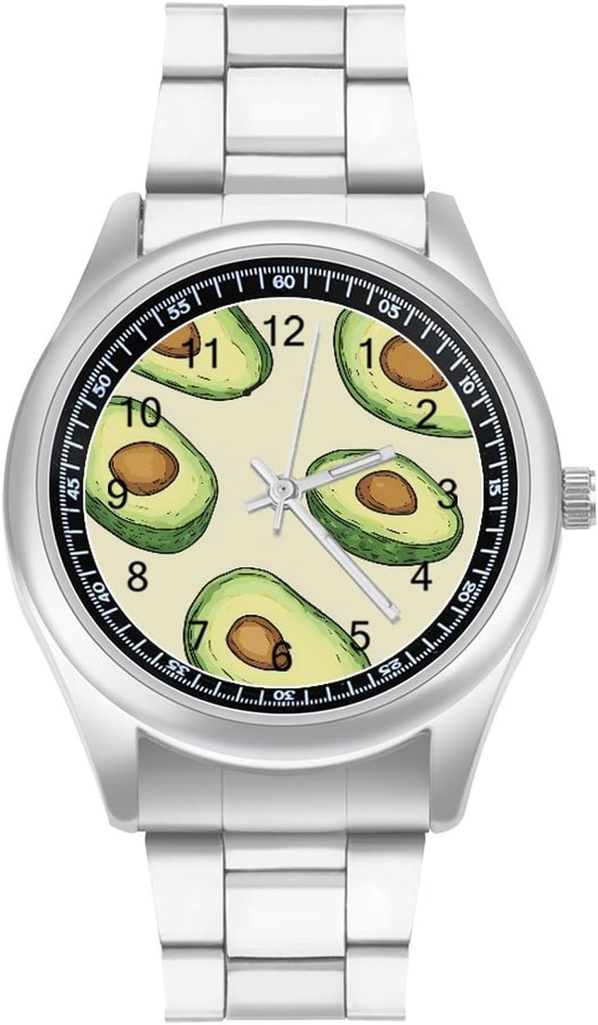 Cut Avocados Classic Watches for Men Fashion Graphic Watch Easy to Read for Work Workout