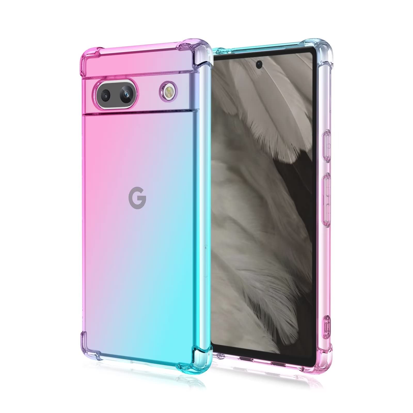 Custodia HONLEN Per Google Pixel 6A – Trasparente Sfumata In TPU, 4 Angoli Rinforzati Antiurto, Morbida