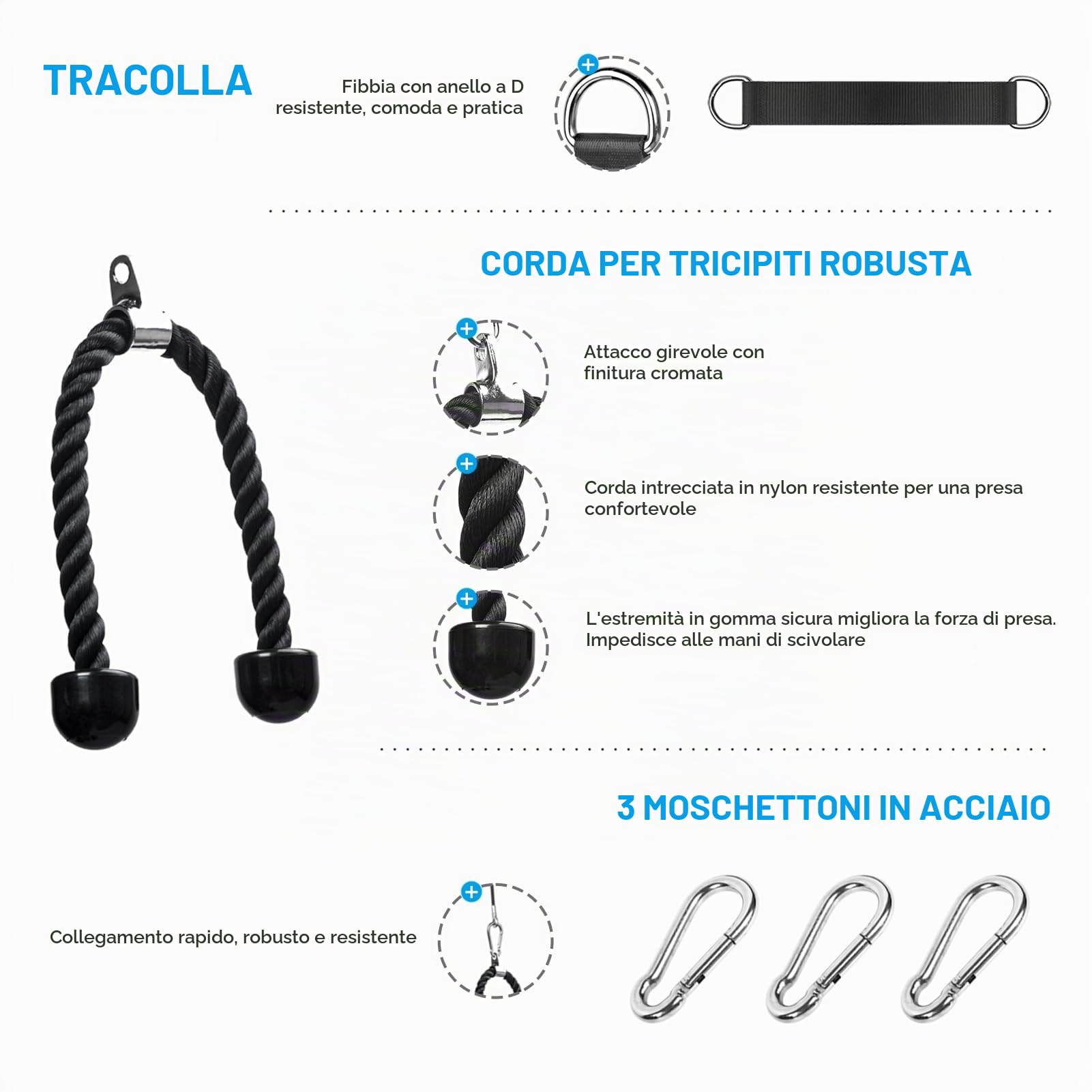 Puleggia Palestra, LAT Machine Carrucola Palestra con Cavo Palestra Casa Multifunzione Cavi Palestra Home Gym Accessori per Macchine Fitness