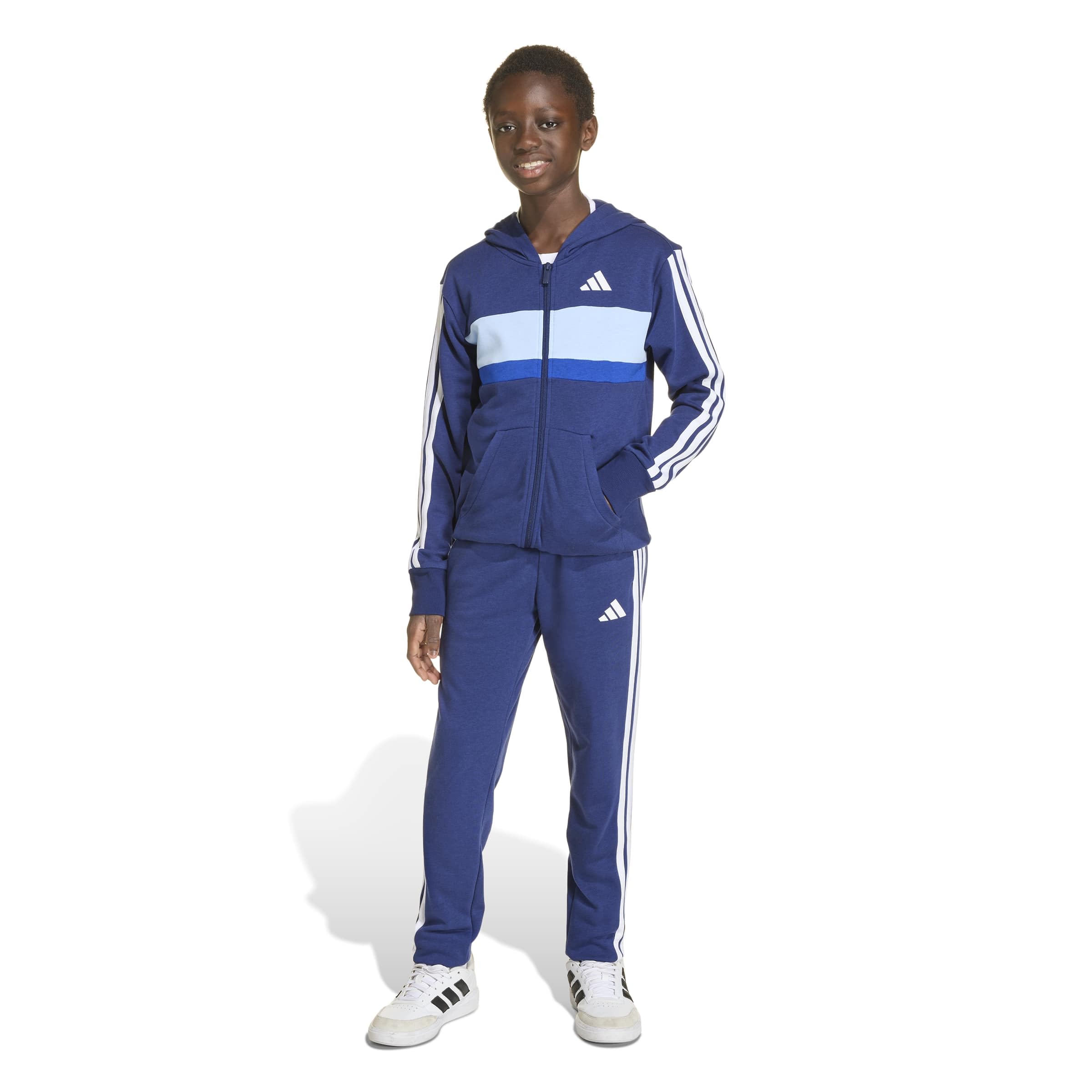 adidas Unisex Kinder Seasonal Essentials Tiberio 3 Stripes French Terry Tracksuit Trainingsanzug