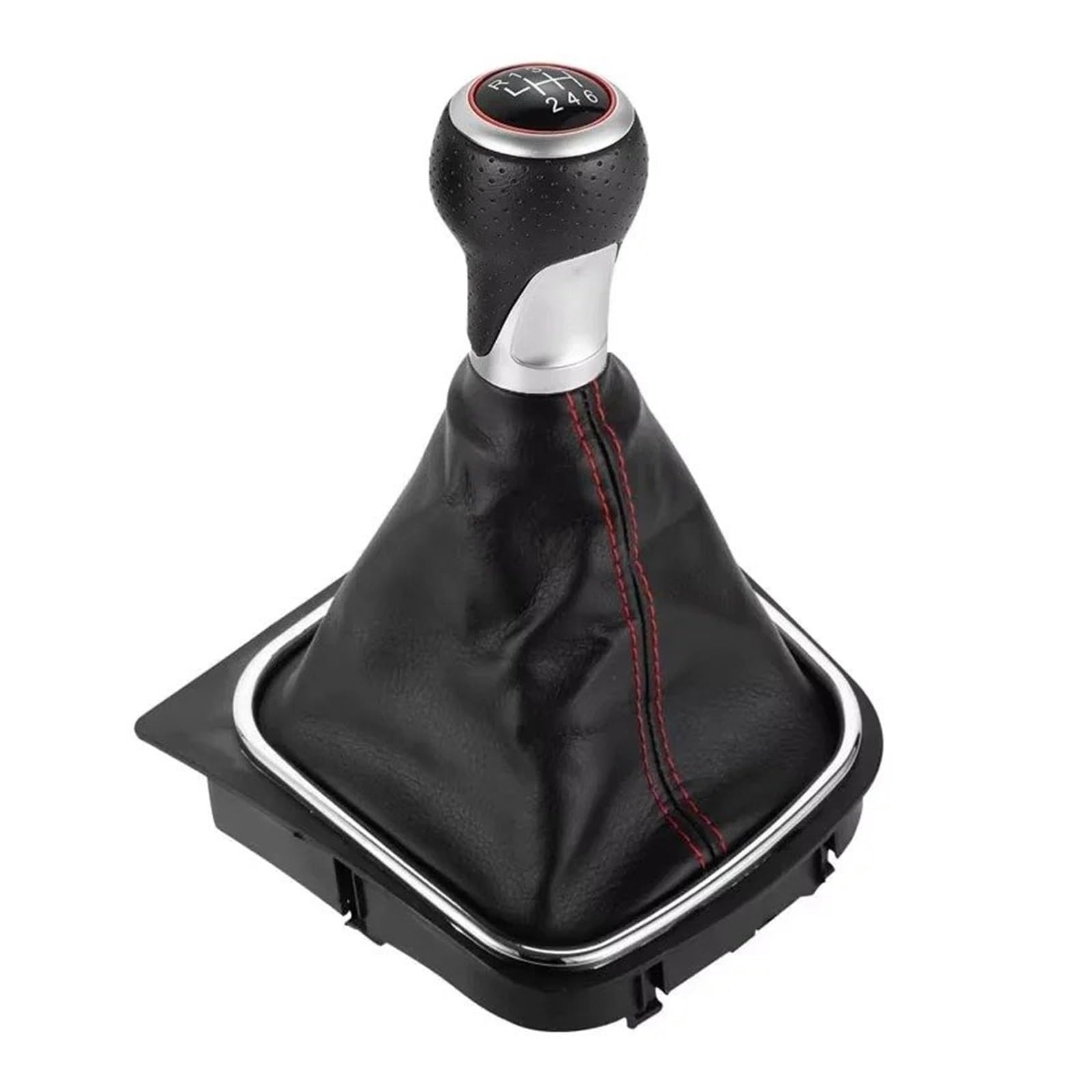 Vbbrswaad Gear Knob Car Gear Shift Knob Stick Handball Lever 5 6 Speed for VW for Golf 5 6 for MK5 for MK6 for R32 for GTI 2004-2009 for Scirocco 2009(Red Line 6 Speed1)