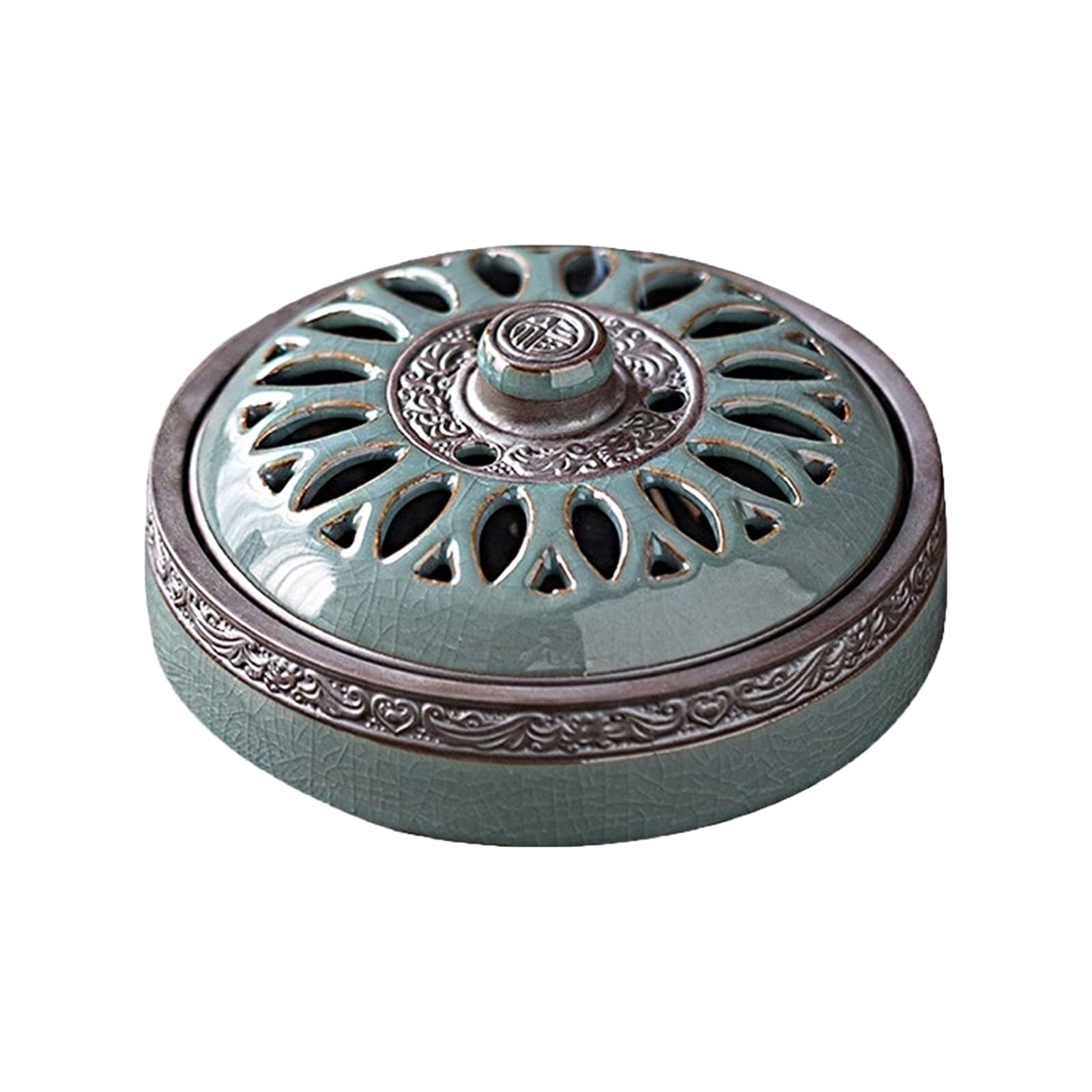 Mlypru Green Large Capacity Ceramic Garlic Keeper For Counter Kitchen, Garlic Storage Container Lid, Breathable Garlic Bowl Preservation Jar(Green)