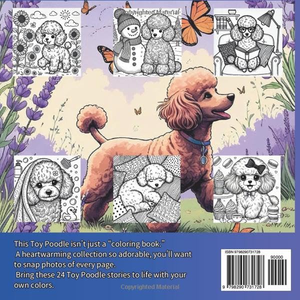 Adult Coloring Book: An Adorable Toy Poodle Coloring Book for Adults – 24 Cute Dog Illustrations – Includes PDF Bonus – Perfect for Mindfulness and ... as a Gift (Relaxing Animal Coloring Book) image 3