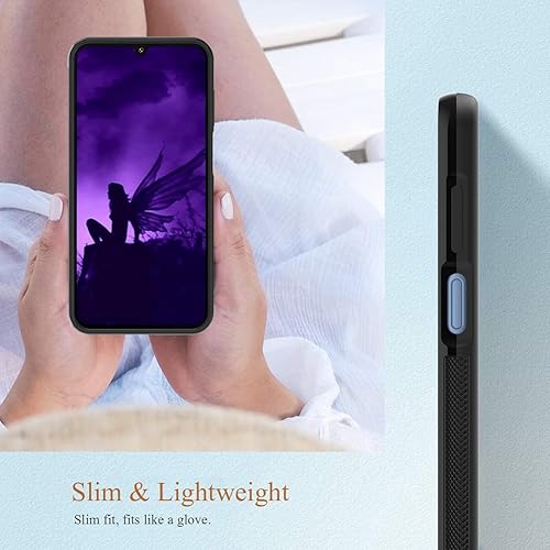 Miniatura 4 de OOK Funda compatible con Samsung Galaxy A15, diseño de nebulosa de mariposa morada, diseño espacial de policarbonato duro+TPU suave, antideslizante