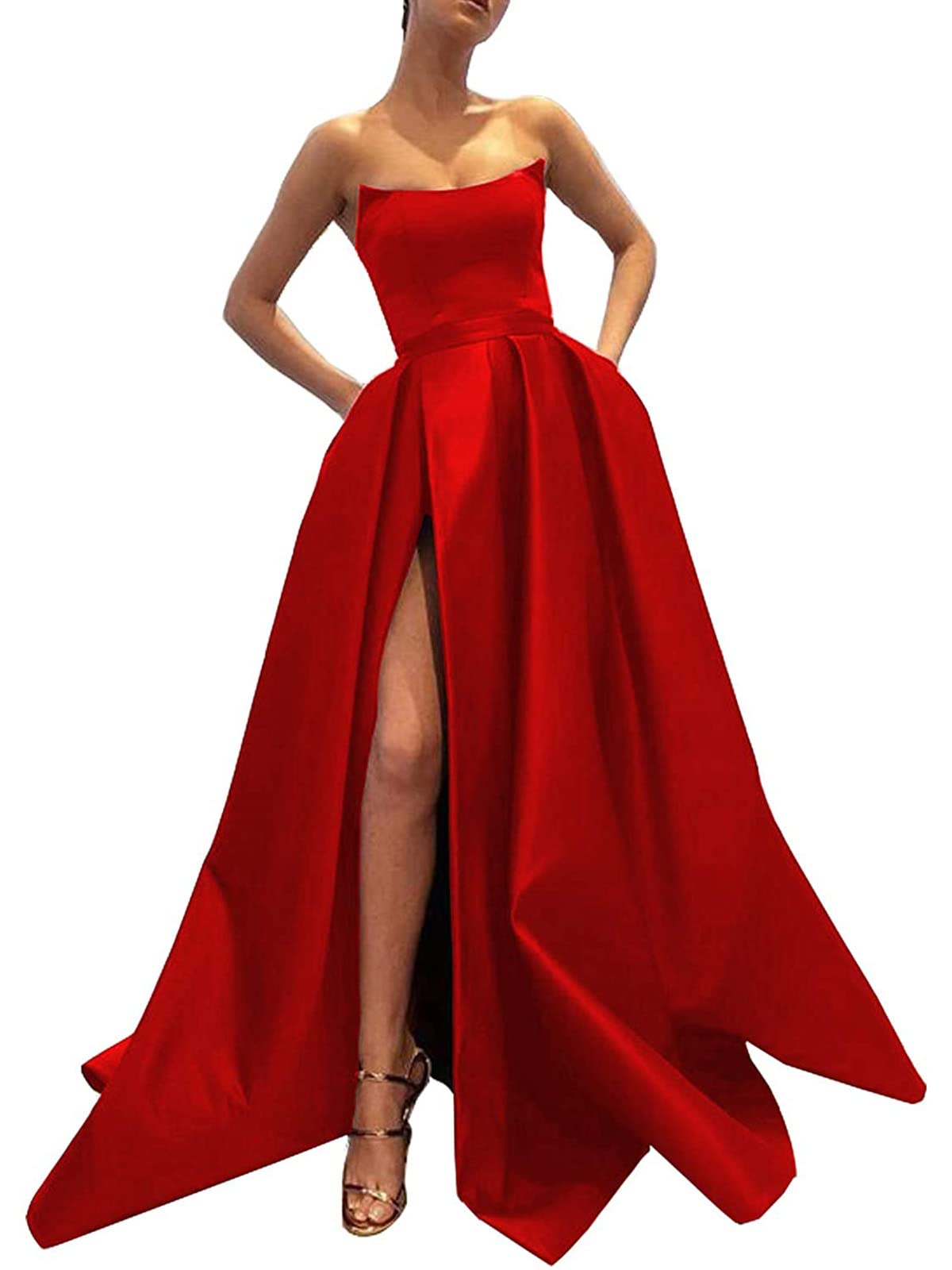 MllesReve Strapless Satin Ball Gown
