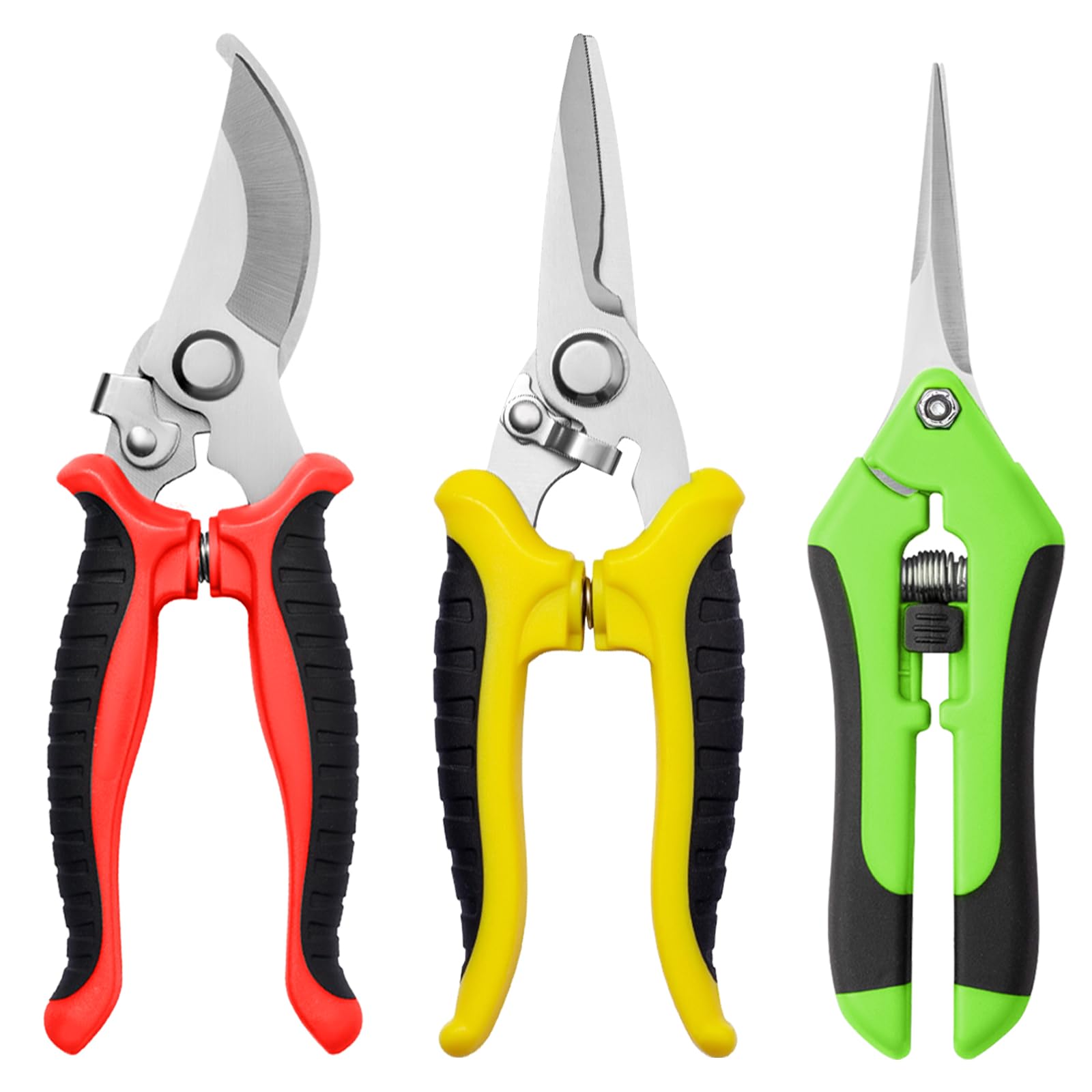 3 Pack Garden Pruning Shears - Stainless Steel Clippers -9