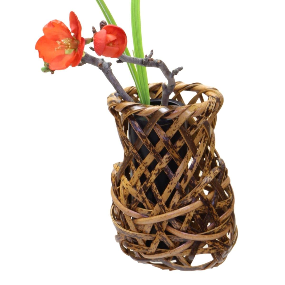 竹　竹工芸品　竹細工　花器　花籠　虎斑　花入　華道　茶道　和室　茶室　池坊　花展 竹竹工芸品竹細工花器花籠虎斑花入華道茶道和室茶室池坊花展