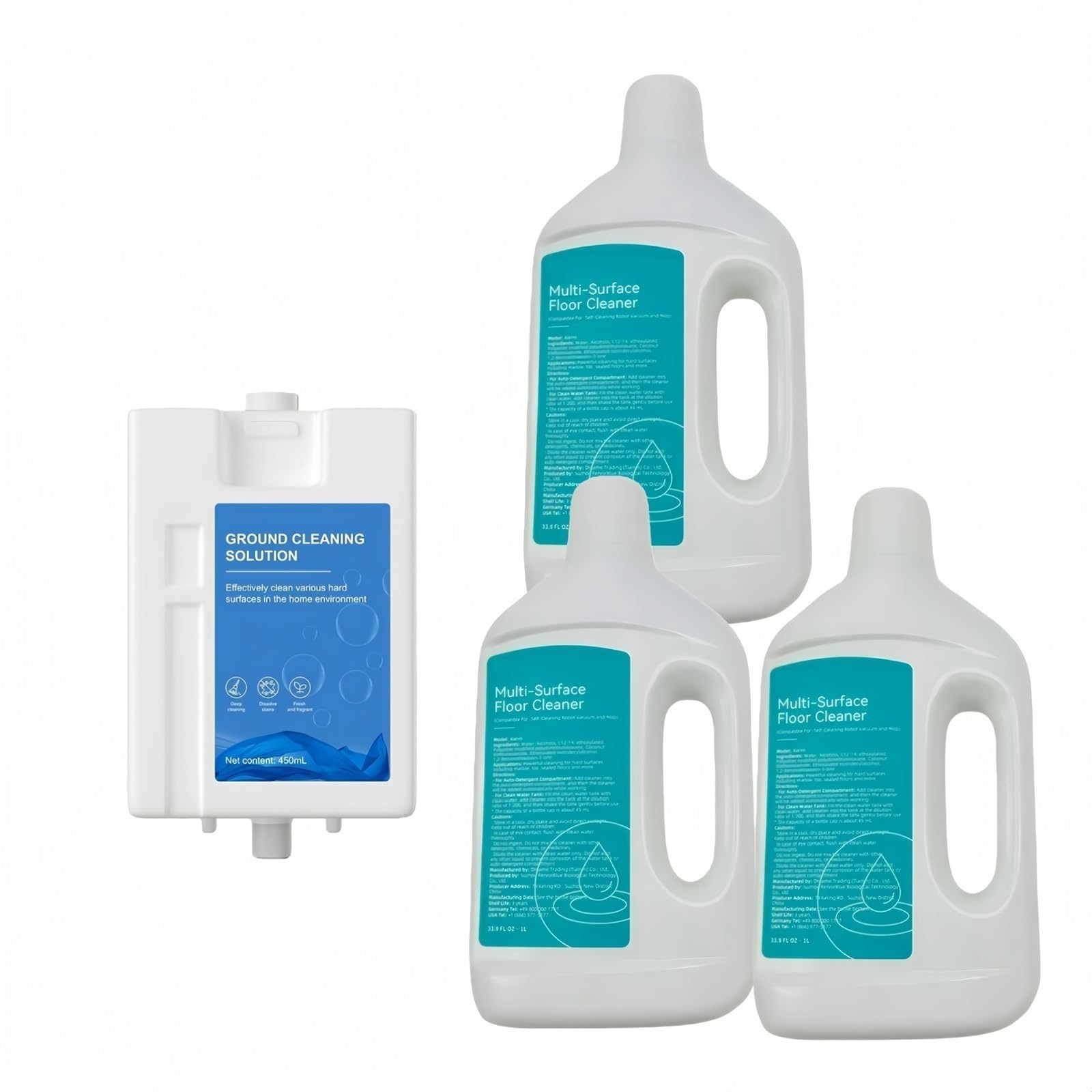 Solución de limpieza compatible con Dreame L20 Ultra, L30 Ultra, L10 Prime, L10s Pro Ultra y X10 Plus. Limpiador de pisos líquido.(4pcs)