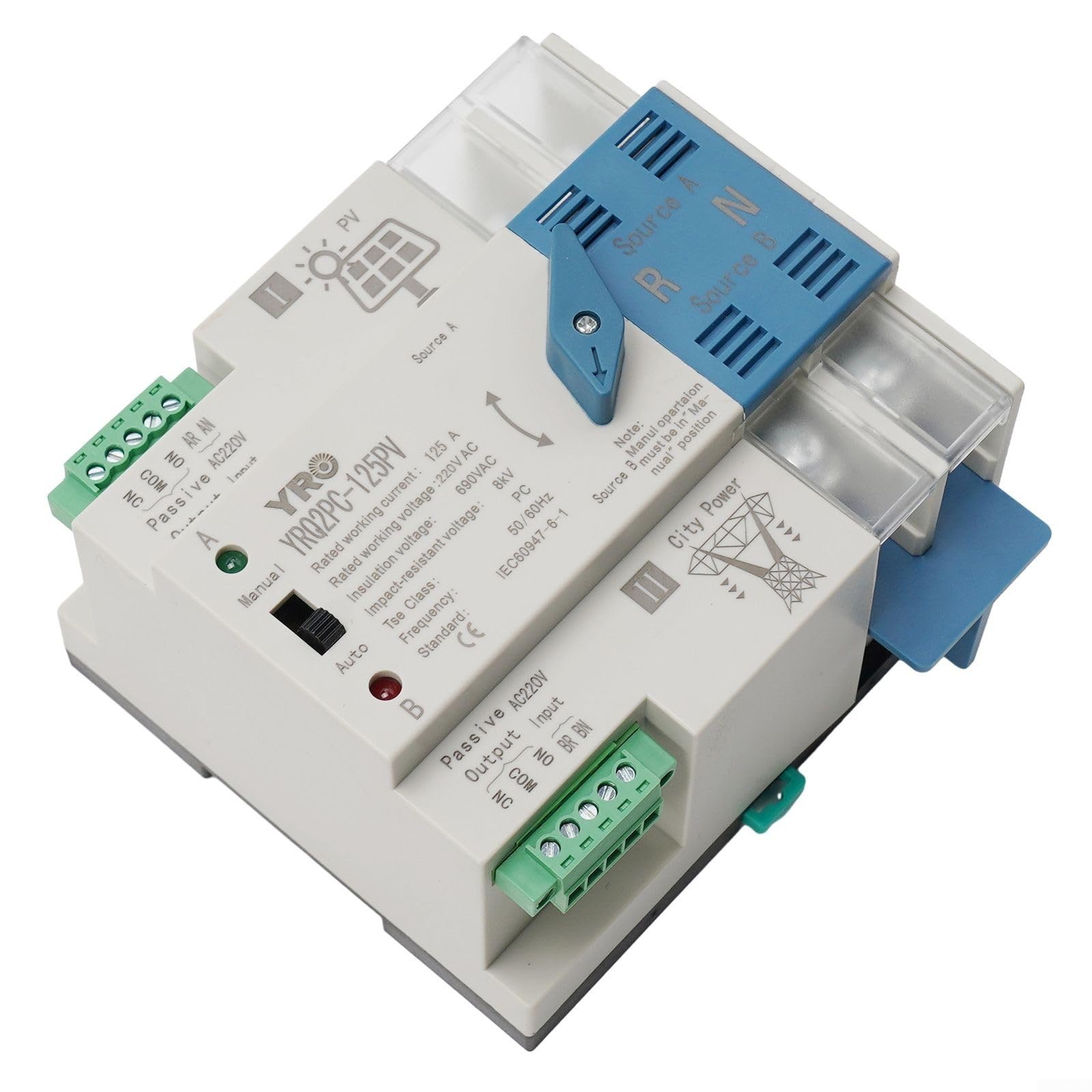 Automatischer Umschalter 2P 125A für Solar/PV