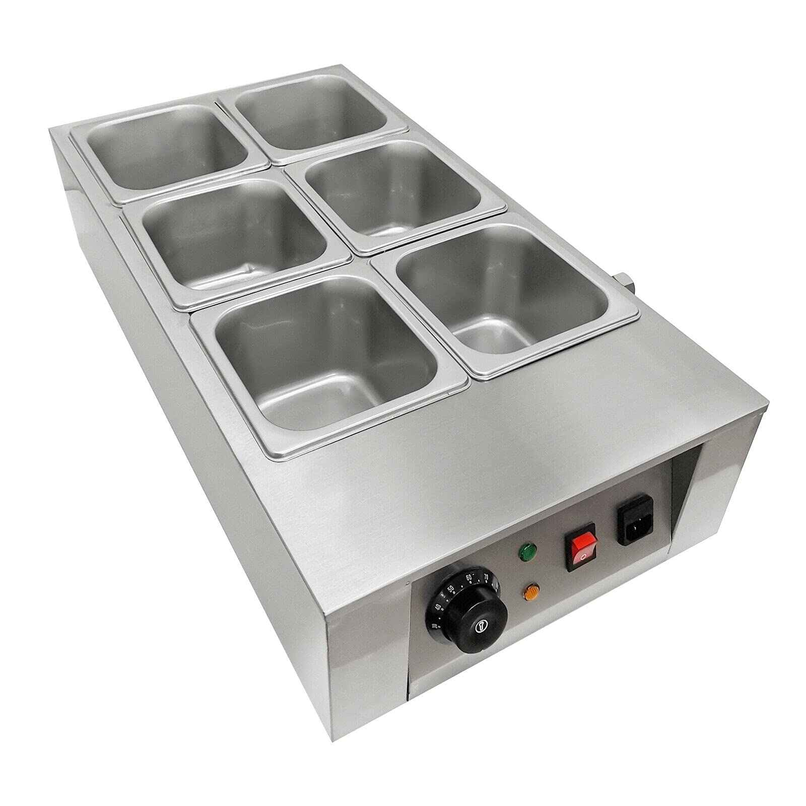 Macchina per fusione di cioccolato, 1000 W, 6 crogioli – 220 V, macchina per fusione di cioccolato, fusione di cioccolato, in acciaio inox, a bagnomaria, pentola per la cottura del latte, crema
