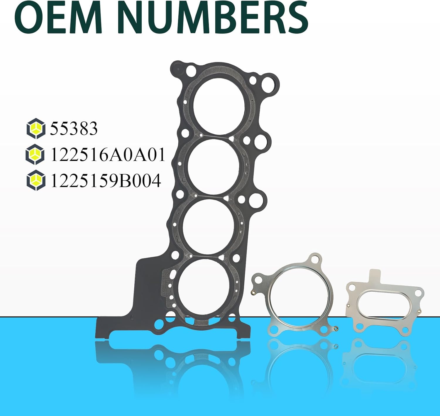Multi-Layered Steel Head Gasket Set with Head Bolts for Honda Civic 2016-2021 CR-V 2017-2020, 1.5L L4 Turbo Gas DOHC, 55383 1225159B004 122516A0A01