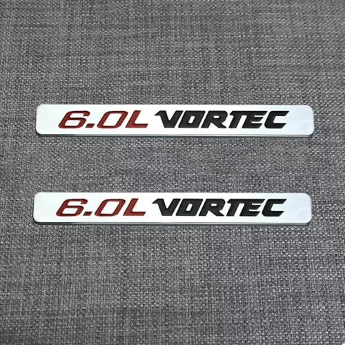 Image of 2Pcs 6.0L Vortec Emblems 3D Engine Badge Compatible with 1500 2500Hd 3500Hd Silverado Sierra Truck (Chrome)