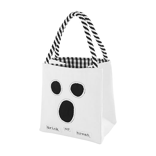 Mud Pie Children's Halloween LED Light Up Treat-or-Treat Candy Bag, Ghost