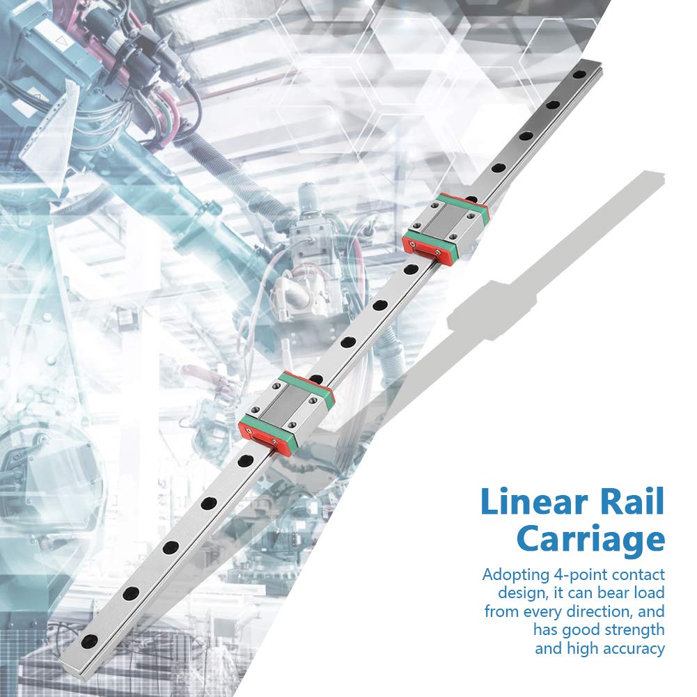 1 PCS.Rail linéaire miniature de 450mm avec 2 blocs linéaires MGN12B, guide de rail de guidage coulissant en acier pour imprimante 3D DIY