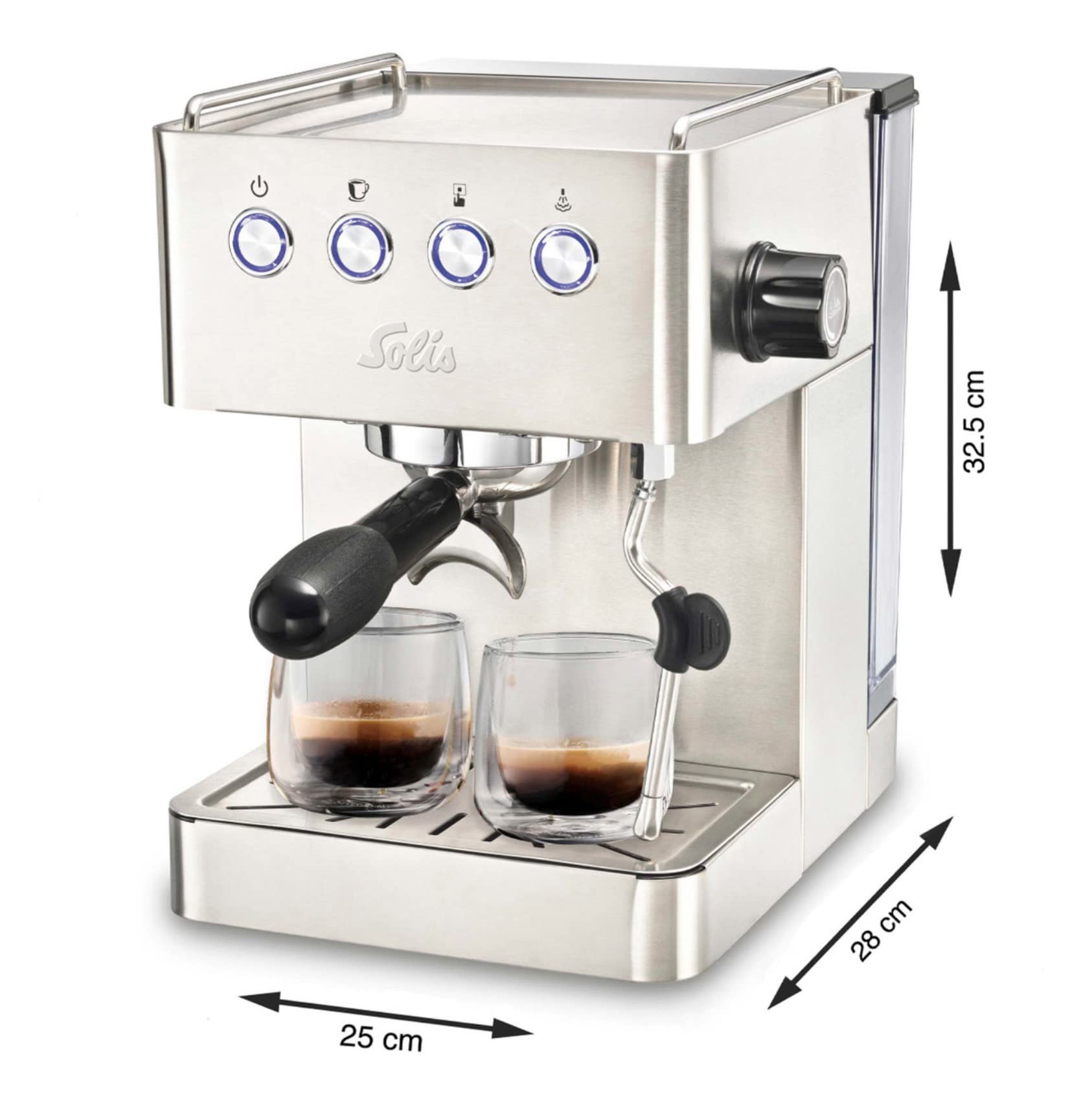 Solis Espressomaschine Barista Gran Gusto 1014 Siebträgermaschine 58 mm Profi-Siebhalter Edelstahl