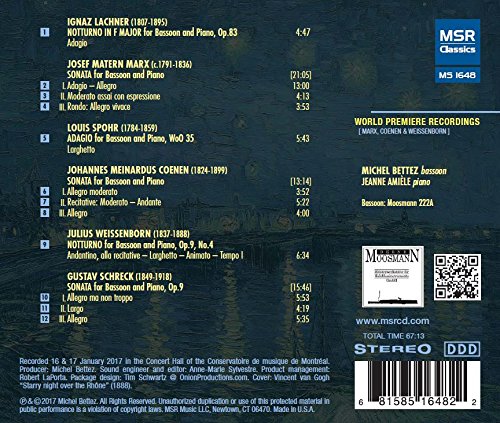 Sonatas and Nocturnes - 19th Century Gems for Bassoon and Piano [Includes World Premiere Recordings] - Thumbnail 2