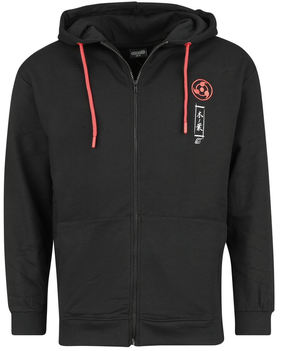 Naruto Shippuden - Kakashi Uomo Felpa Jogging Nero S 60% Cotone, 40% Poliestere Regular