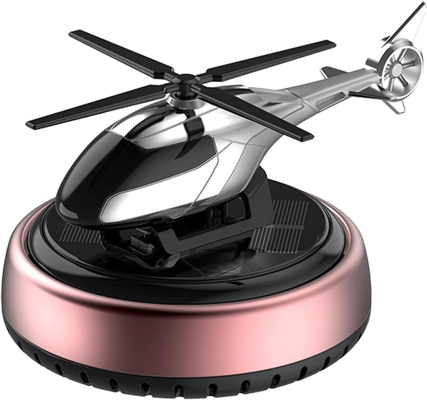 Citaaz Helicopter Alloy Solar Car Air Freshener Aromatherapy Car Interior Dashboard Decoration Accessories Car Solar Dashboard Perfume Air Fragrance For home Decoration (Pink) Fragrance:Chhnang