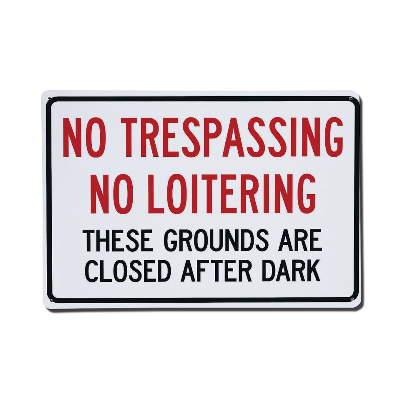 No Trespassing No Loitering After Dark Warning Sign Vintage Aluminium Metal Sign, Retro Wall Decor for Home, Bar, Garage & Farmhouse 20x30cm