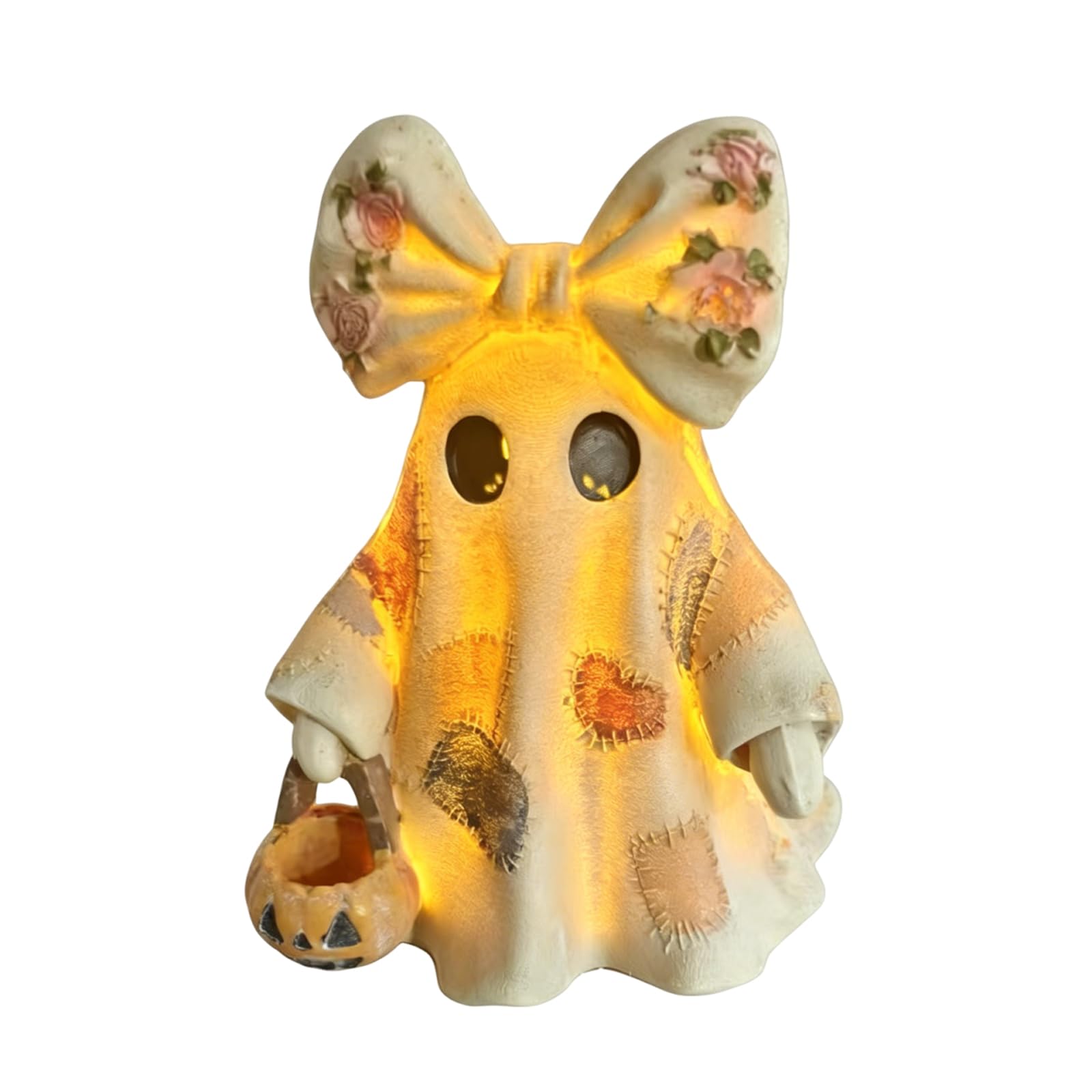 Patchwork Ghost Halloween Decor Retro Spooky Ghost Desktop Lamp