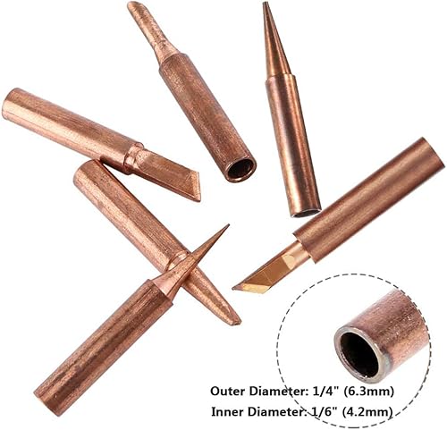 Miniatura 4 de Yakamoz Kit de 12 puntas de soldadura de cobre sin plomo de 2,952.8 ft, accesorios de repuesto para Hakko, radio Shack, TENMA, ATTEN, Quick, Aoyue,