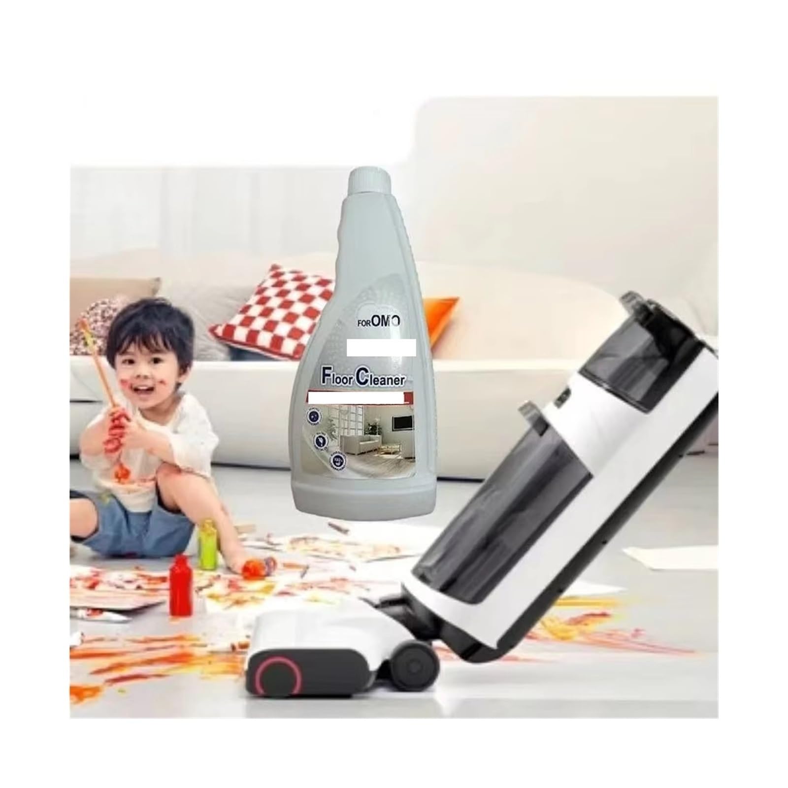 480ML Bodenreinigungslösung, kompatibel mit Roborock, S8 Pro Ultra/S7 MaxV Ultra/Dyad/S7 Staubsauger Teile Roboter Mops OMO(2PCS)