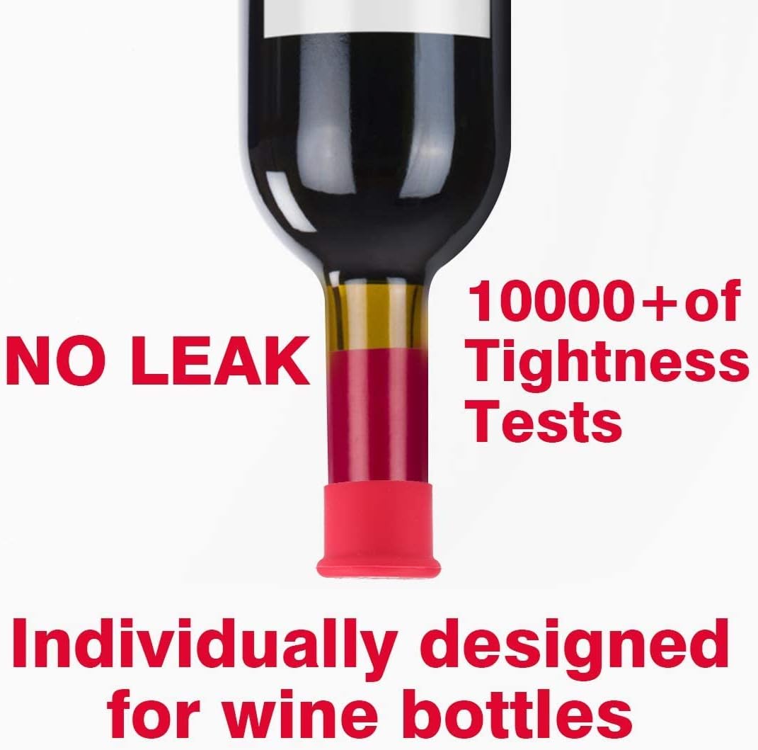 Suреr Dеаl Prоduсt Funny Brewing Labels Wine Stoppers - SURDOCA 4 Reusable Cute Cork Rubber Caps Topper Saver. Novelty Holiday Gift, Unique Gifts for Adults Men Women