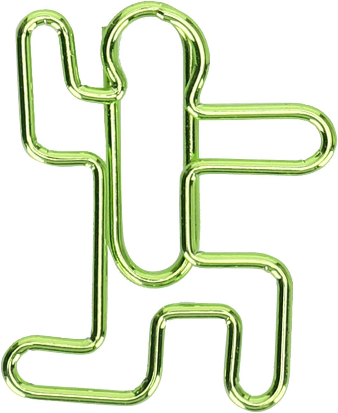 20Pcs Cartoon Paperclip,Paper Clips Creative Lovely Cartoon Binder Clips,Human Shaped Creativity Metal Modeling Craft School Supplies Green Office Supplies School Stationery Birthday Gift Christmas Gi