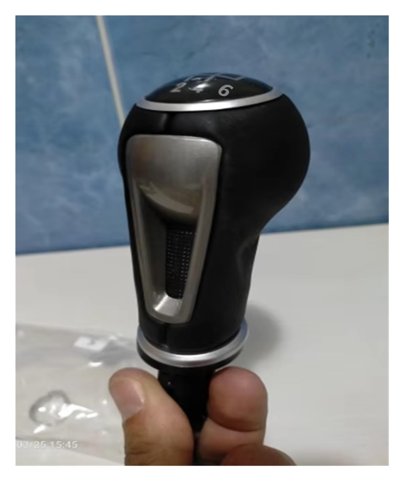 Xkoehxj 6 Speed Car Gear Shift Knob For Seat For Ibiza Iv (6J) 2009-2017 Hand Speed Gear Shift Knob Box Lever Leather Gaitor Boot Cover Gearbox Boot Cover(6 Speed)