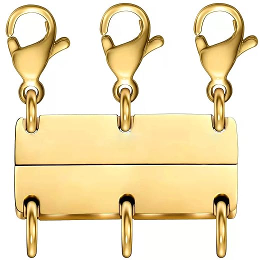 18K Gold Plated Multi-Necklace Layering Clasp Connector