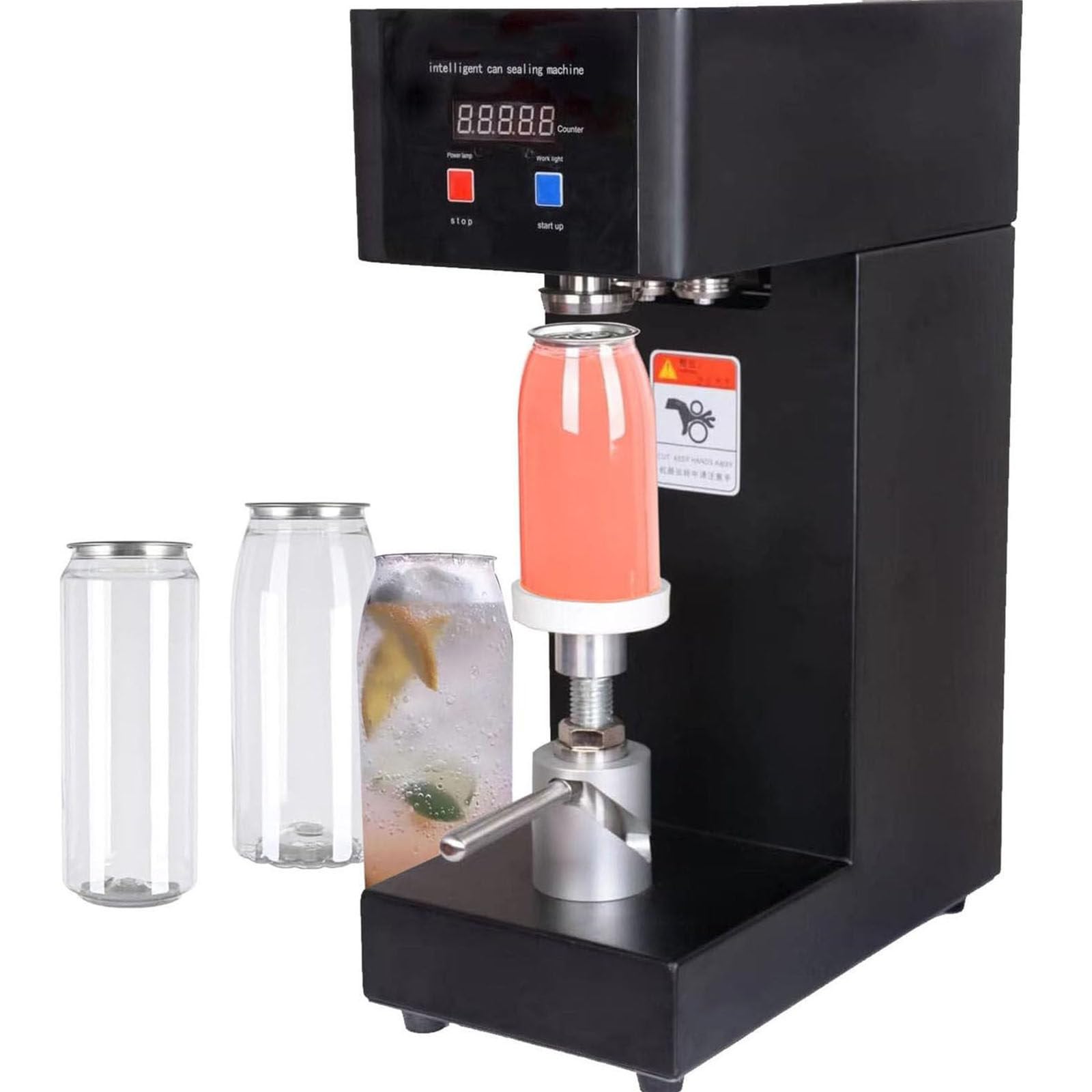 ASerZenith Automatic Can Sealer Machine, Efficient Liquid Counting & Sealing Solution For Home, Bar, Cafe, Restaurant, Beverage Shop,Black