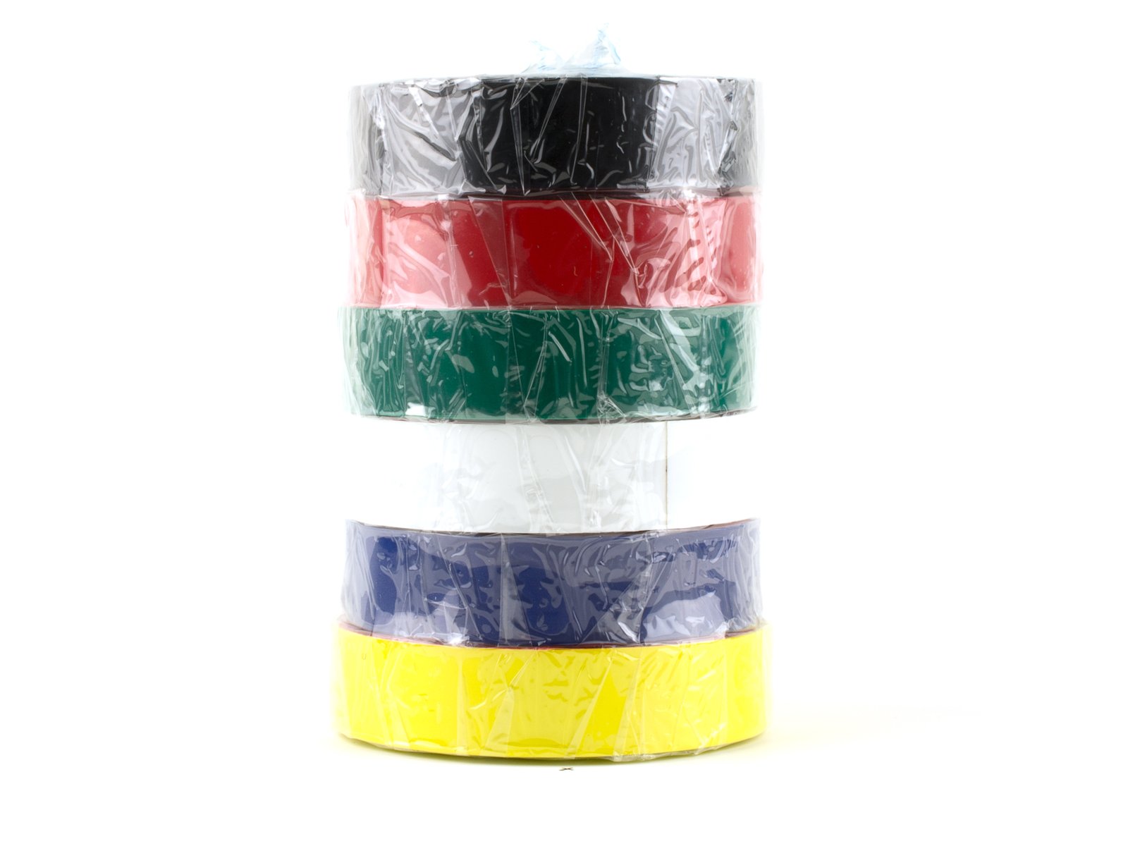 Secure Multicolored PVC Electrical Tape 3/4 Inch x 66 Feet - 6 Pack