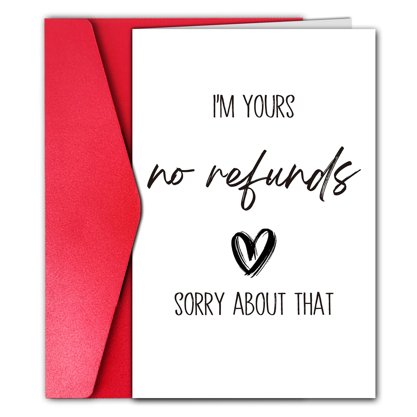 GYYsweetus Hilarious Valentines Day Card for Him Her, Funny Valentine’s Day Greeting Card for Husband Boyfriend Fiance, I’m Your No Refund