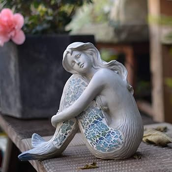 Amazon.co.jp: 人魚座っている像、美しい海アトランティス女神